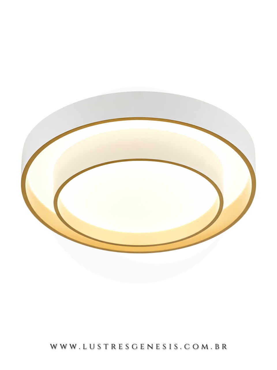 Plafon redondo Branco com LED quente, neutro e frio ideal para quartos, sala de estar, corredor, hall e escrit&oacute;rio.